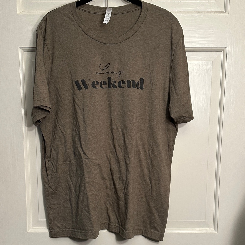 Unisex Long Weekend T-Shirt, Heather Olive Color, XL